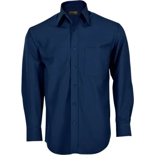 Navy Mens Basic Poly Cotton Lounge Long Sleeve